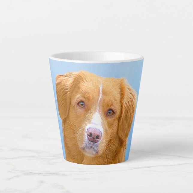 Nova Scotia Duck Tolling Retriever Dog Painting Latte Mug (Front)
