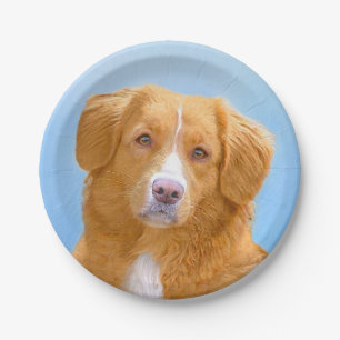 Nova Scotia Duck Tolling Retriever Dog Painting Paper Plate