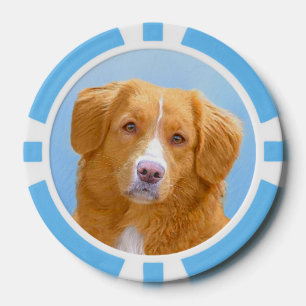 Nova Scotia Duck Tolling Retriever Dog Painting Poker Chips