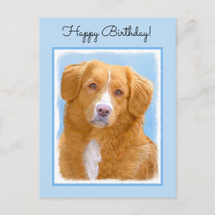 Nova Scotia Duck Tolling Retriever Dog Painting Postcard