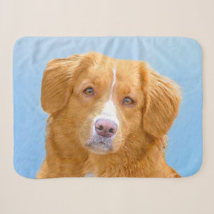 Nova Scotia Duck Tolling Retriever Dog Painting Sherpa Blanket