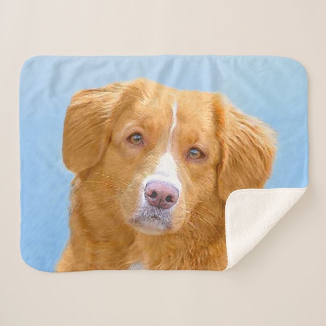 Nova Scotia Duck Tolling Retriever Dog Painting Sherpa Blanket (Front (Horizontal))