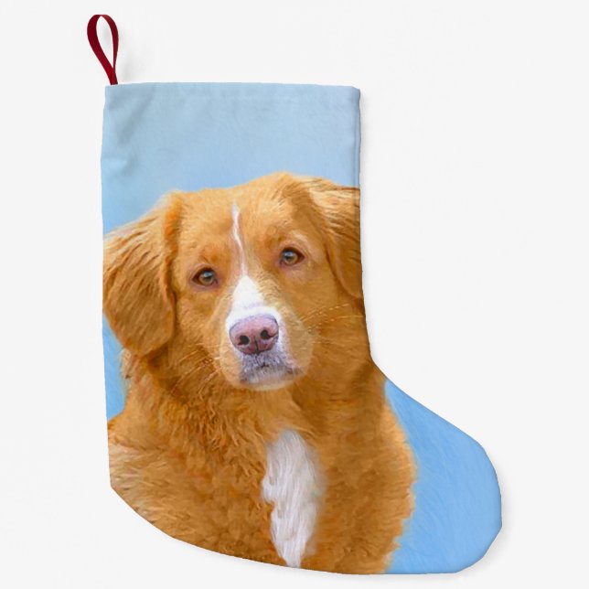 Nova Scotia Duck Tolling Retriever Dog Painting Small Christmas Stocking (Front)