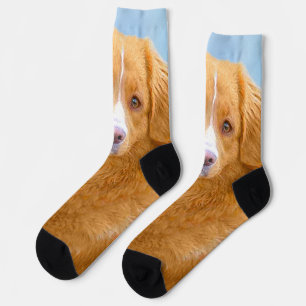 Nova Scotia Duck Tolling Retriever Dog Painting Socks