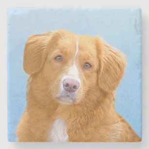 Nova Scotia Duck Tolling Retriever Dog Painting Stone Coaster