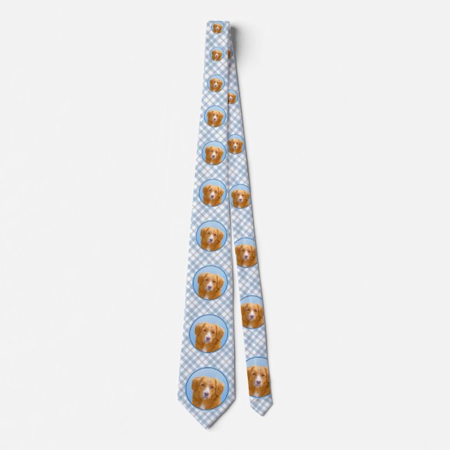 Nova Scotia Duck Tolling Retriever Dog Painting Tie (Front)