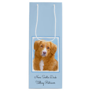 Nova Scotia Duck Tolling Retriever Dog Painting Wine Gift Bag