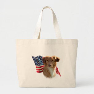 Nova Scotia Duck Tolling Retriever Flag Large Tote Bag
