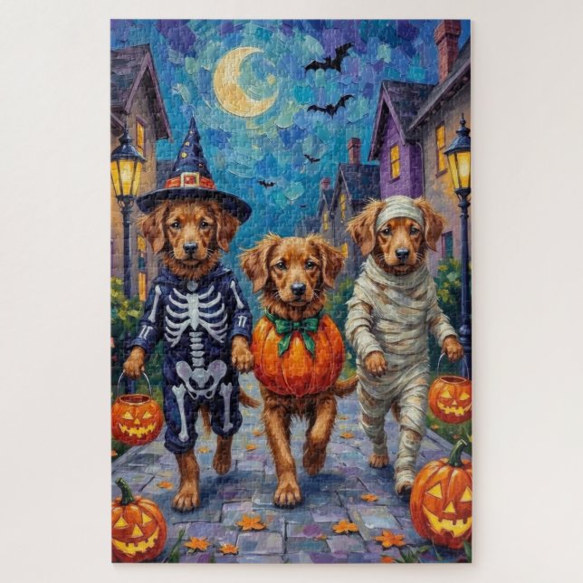 Nova Scotia Duck Tolling Retriever Halloween Jigsaw Puzzle (Vertical)