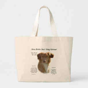 Nova Scotia Duck Tolling Retriever History Design Large Tote Bag