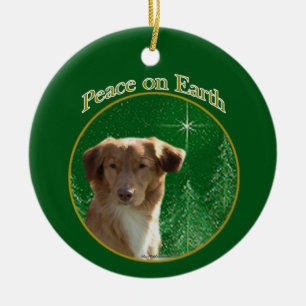 Nova Scotia Duck Tolling Retriever Peace Ceramic Ornament