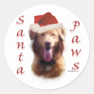 Nova Scotia Duck Tolling Retriever Santa Paws Classic Round Sticker