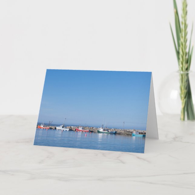 Nova Scotia Fishing Wharf -  Blank Note Card (Front)