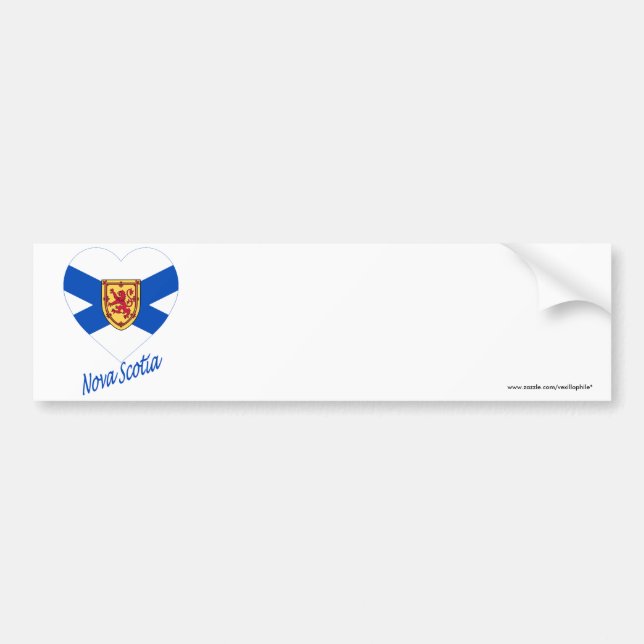 Nova Scotia Flag Heart with Name Bumper Sticker (Front)