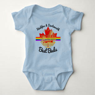 Nova Scotia Halifax Dartmouth Best buds rainbow Baby Bodysuit