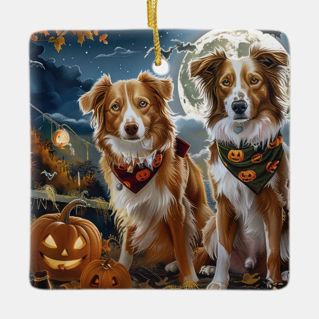 Nova Scotia Halloween Spooky Ceramic Ornament (Front)