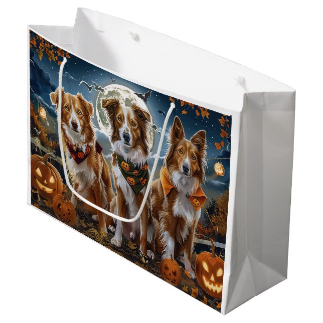 Nova Scotia Halloween Spooky Large Gift Bag (Front Angled)