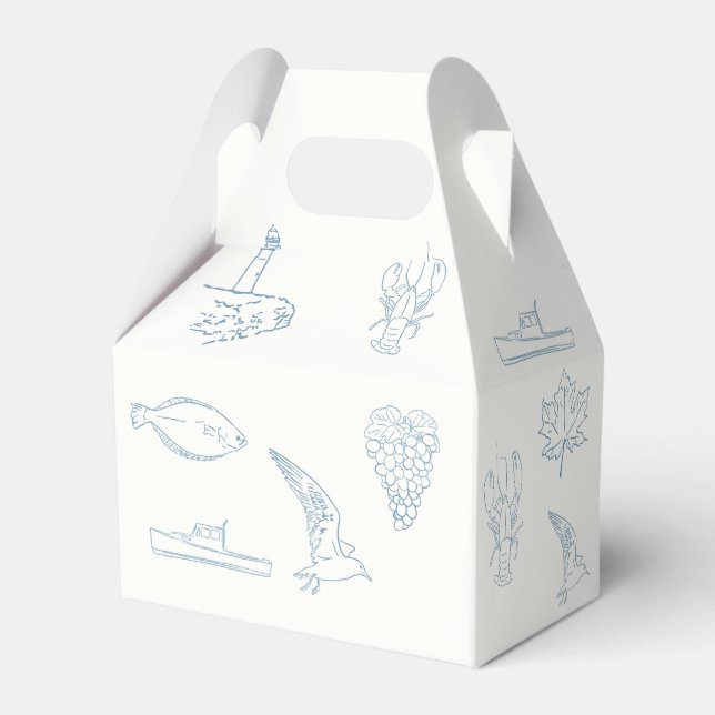 Nova Scotia  line drawing wedding  Favor Box (Front Side)