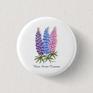 Nova Scotia Lupines 1 Inch Round Button