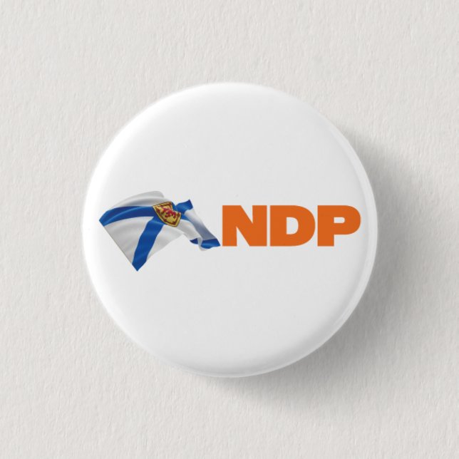 Nova Scotia NDP Logo 1 Inch Round Button (Front)