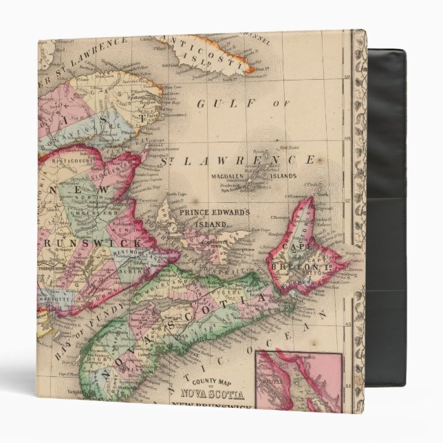 Nova Scotia, New Brunswick, Map by Mitchell Binder (Front/Inside)