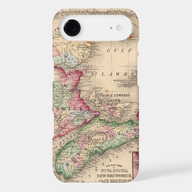 Nova Scotia, New Brunswick, Map by Mitchell Case-Mate iPhone Case (Back)