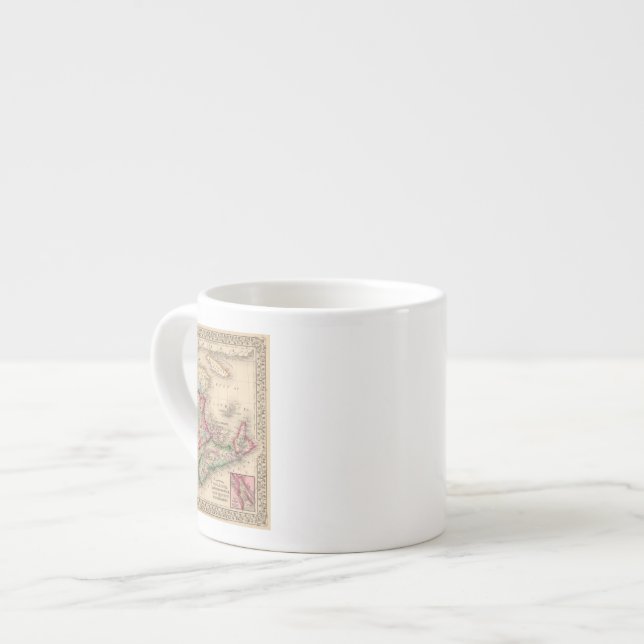 Nova Scotia, New Brunswick, Map by Mitchell Espresso Cup (Front Left)