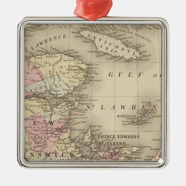 Nova Scotia, New Brunswick, Pr Edward's Id Metal Ornament (Front)