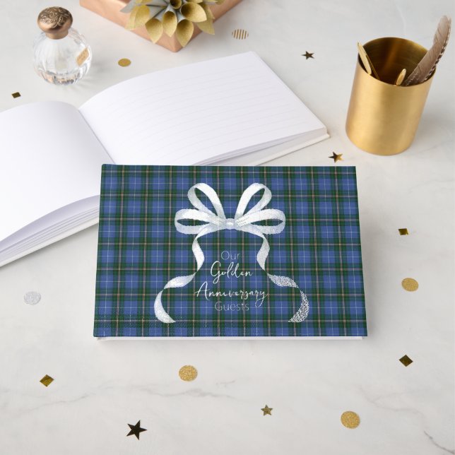 Nova Scotia Provincial Tartan Foil Guest Book (Front Open)