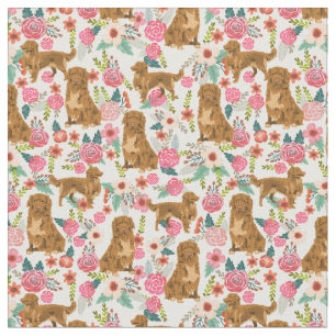 nova scotia retriever vintage florals cream fabric