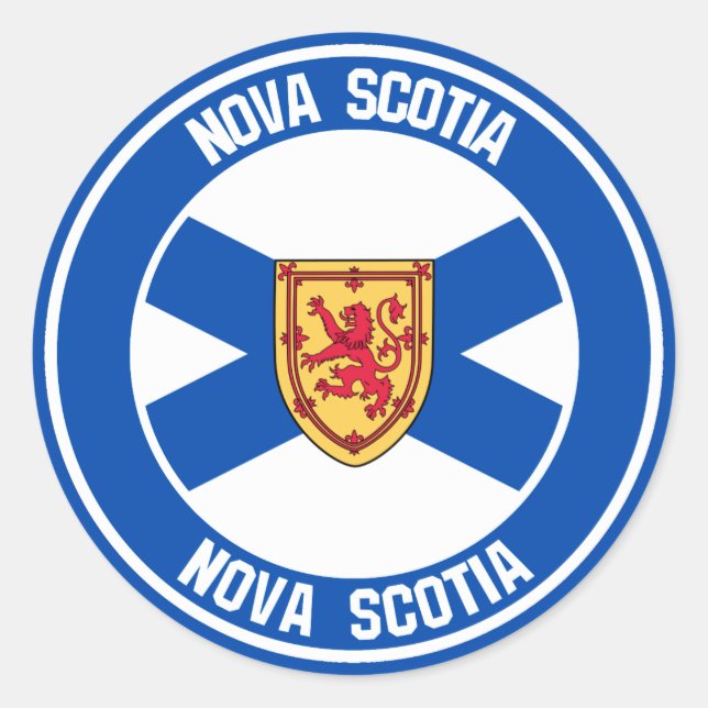 Nova Scotia Round Emblem Classic Round Sticker (Front)