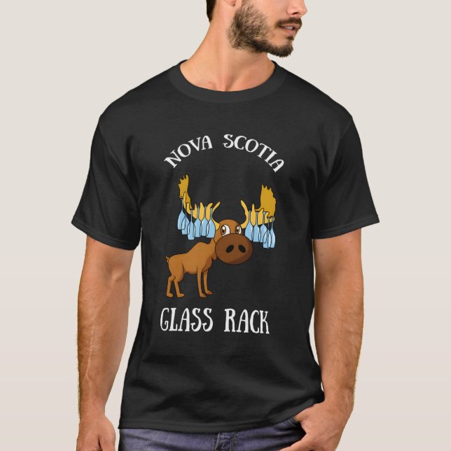 Nova Scotia Shirt - Moose Wine Glass Rack Gift For (Front)