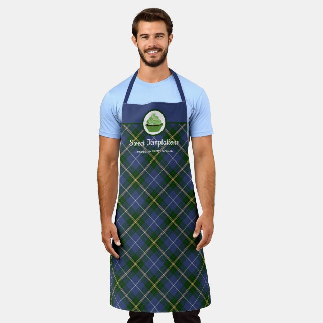 Nova Scotia Tartan Plaid Cupcake Bakery Large V2 Apron (Worn)