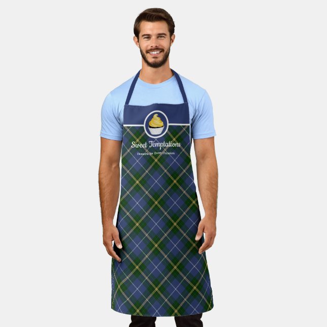Nova Scotia Tartan Plaid Cupcake Bakery Large V3 Apron (Worn)