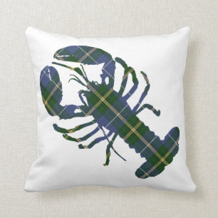 Nova Scotia Tartan Plaid Decorator Lobster pillow