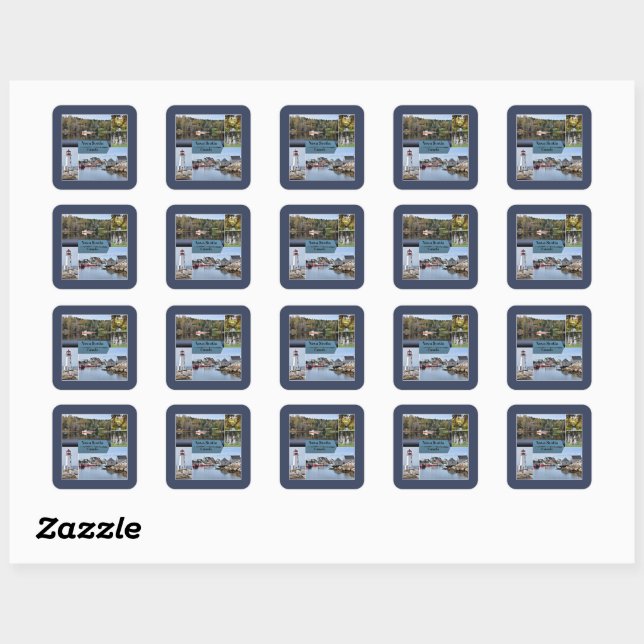 Nova Scotia Travel Poster, Square Sticker (Sheet)