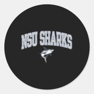 Nova Southeastern Sharks Arch Over Blue Classic Round Sticker
