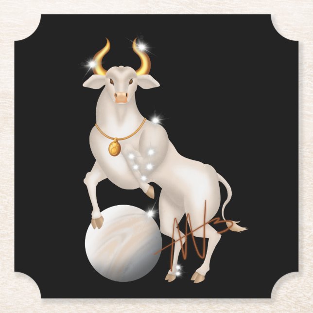 Nova Taurus Venus Zodiac Paper Coaster (Front)