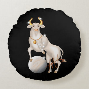 Nova Taurus Venus Zodiac Round Pillow