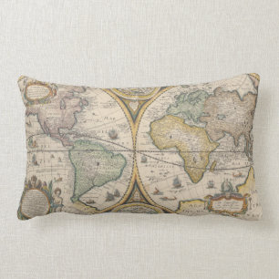 Nova Totius Terrarum Orbis Geographica Lumbar Pillow
