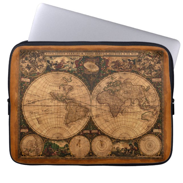 Nova Totuis Old World Map Laptop Sleeve (Front)