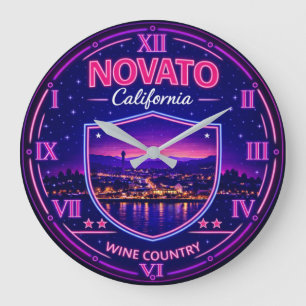 Novato California Valley Lights Large Clock
