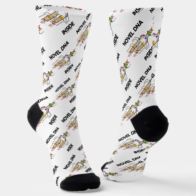 Novel DNA Inside Genetics Humour Socks (Angled)