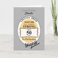 Novelty 50th Milestone Birthday Funny BeerLabel