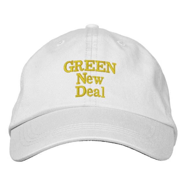 Novelty baseball GREEN NEW DEAL Embroidered Hat (Front)