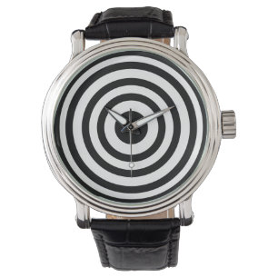 Novelty Black and White Bullseyes Circles Watch