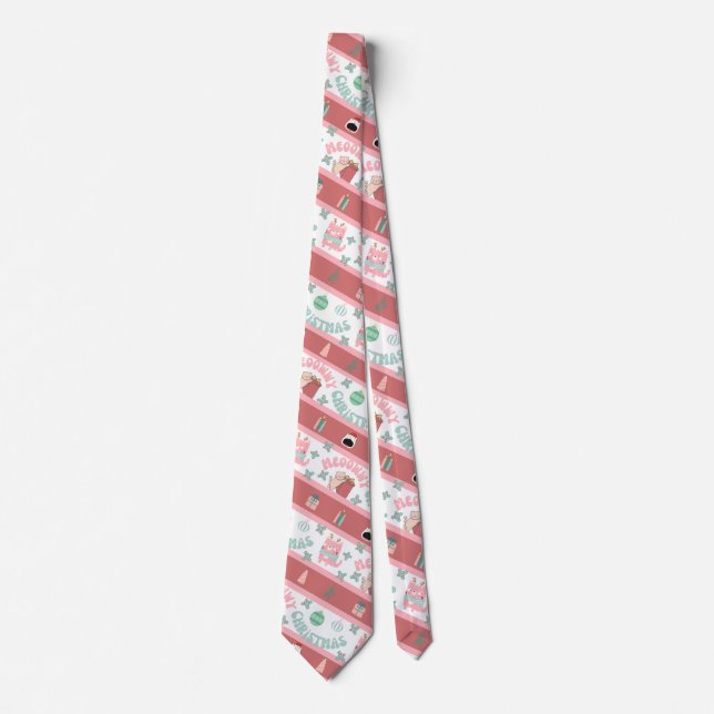 Novelty Cat Christmas Tie (Front)