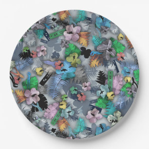 Novelty Construction Hawaiian Print Paper Plate