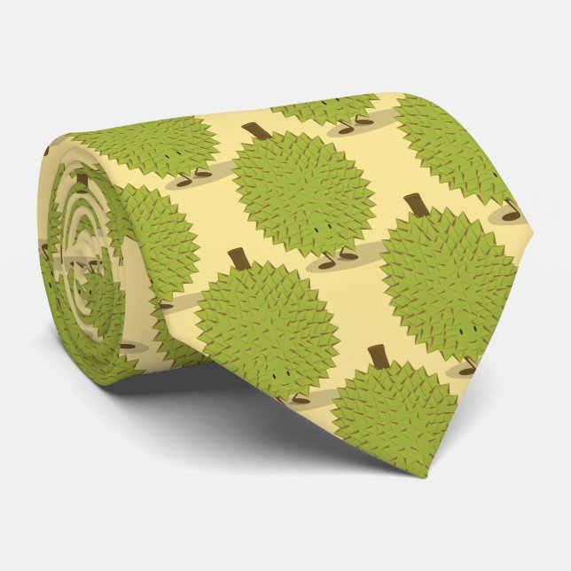 Novelty Durian Fruit Cartoon Food neck tie (Rolled)