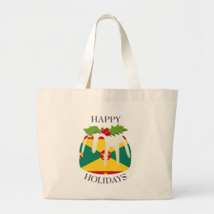 Novelty Festive Pudding GRENADA FLAG Large Tote Bag